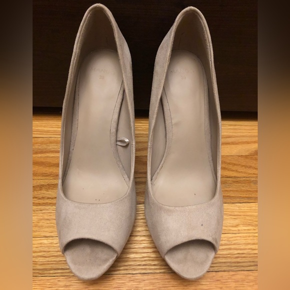 Suede peep toe pumps from Mango, size 39 - Picture 2 of 3